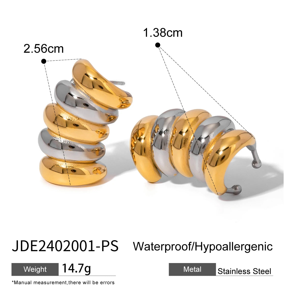 Uworld Spring Recommended Stainless Steel Hollow Chunky Lined Ribbed Hoops  2024 Geometry Fashion Trendy Jewelry for Women