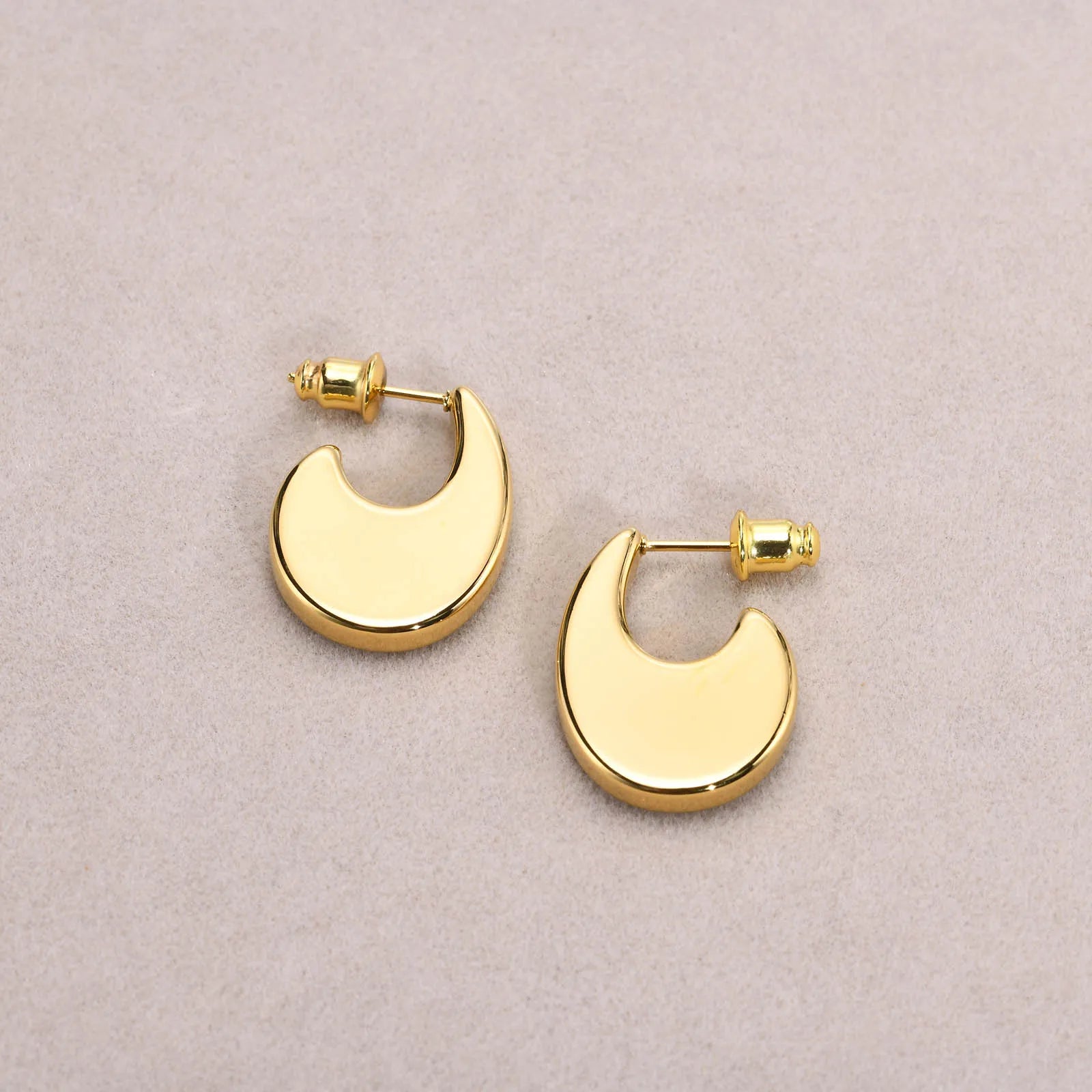 Fashion Simple U Shaped Stud Earrings for Women Girls, Gold Color Stainless Steel Dainty Ear Gifts Party Ceremony Jewelry