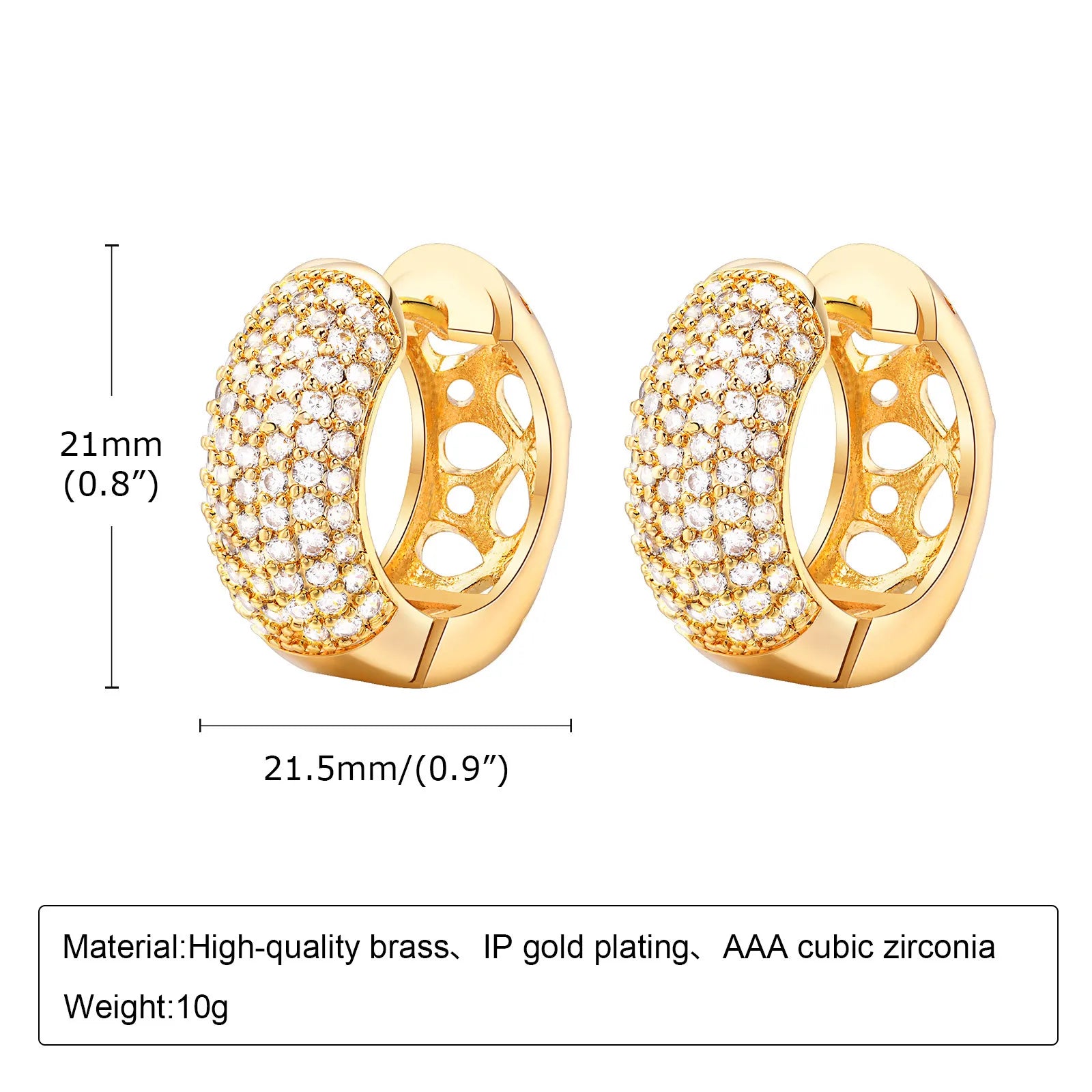 Dainty Bling CZ Stone Round Hoop Earrings for Women Wedding Jewelry, Chic Shiny Gold Color Metal Circle Earring Gifts To Her
