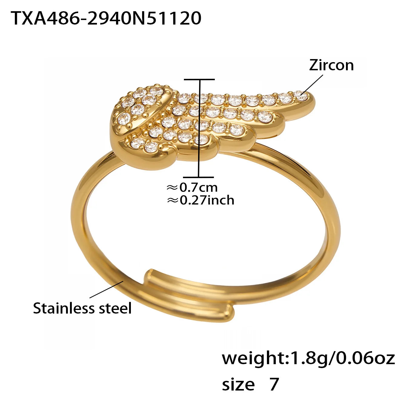 Nivora Wings Cubic Zirconia Pendant Chain Necklaces Bracelets Rings Earrings for Women Stainless Steel Wedding Banquet Jewelry