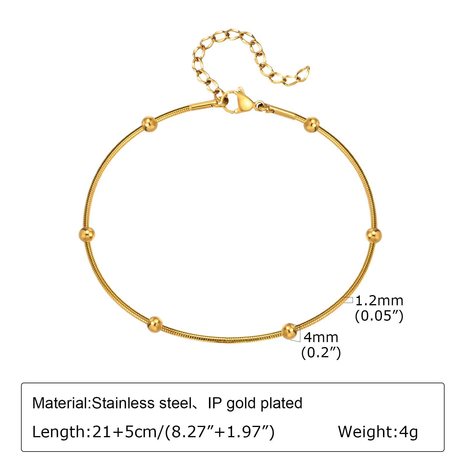 Stainless Steel Pearl Anklets Bracelet for Women, 18k Gold Plated  Foot Chain Adjustable Stackable Bracelets on Leg Jewelry