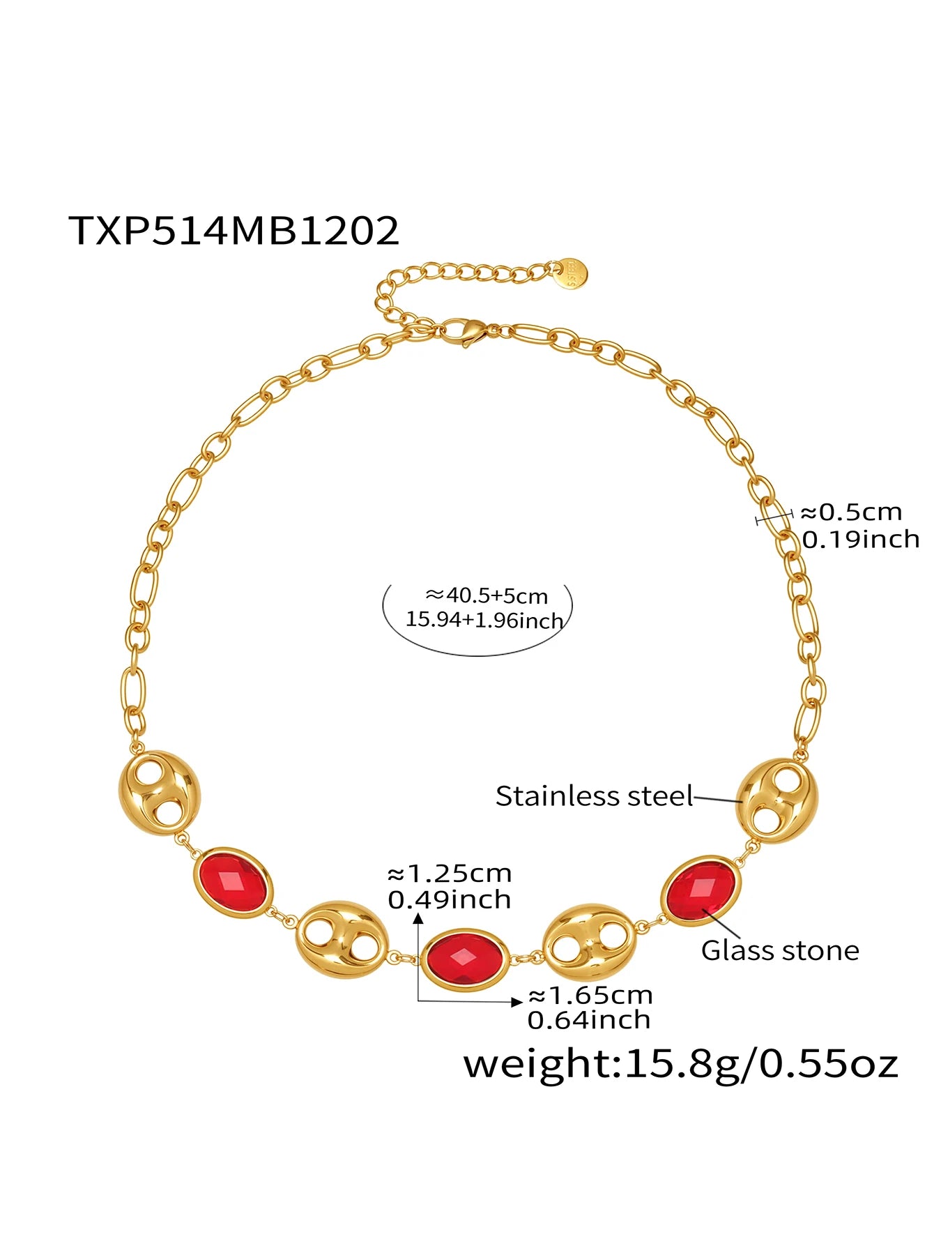 Nivora Excellent Colorful Glass Necklaces Bracelets For Women Stainless Steel Hollow Pig Nose Ring Chain Wedding Jewelry Sets