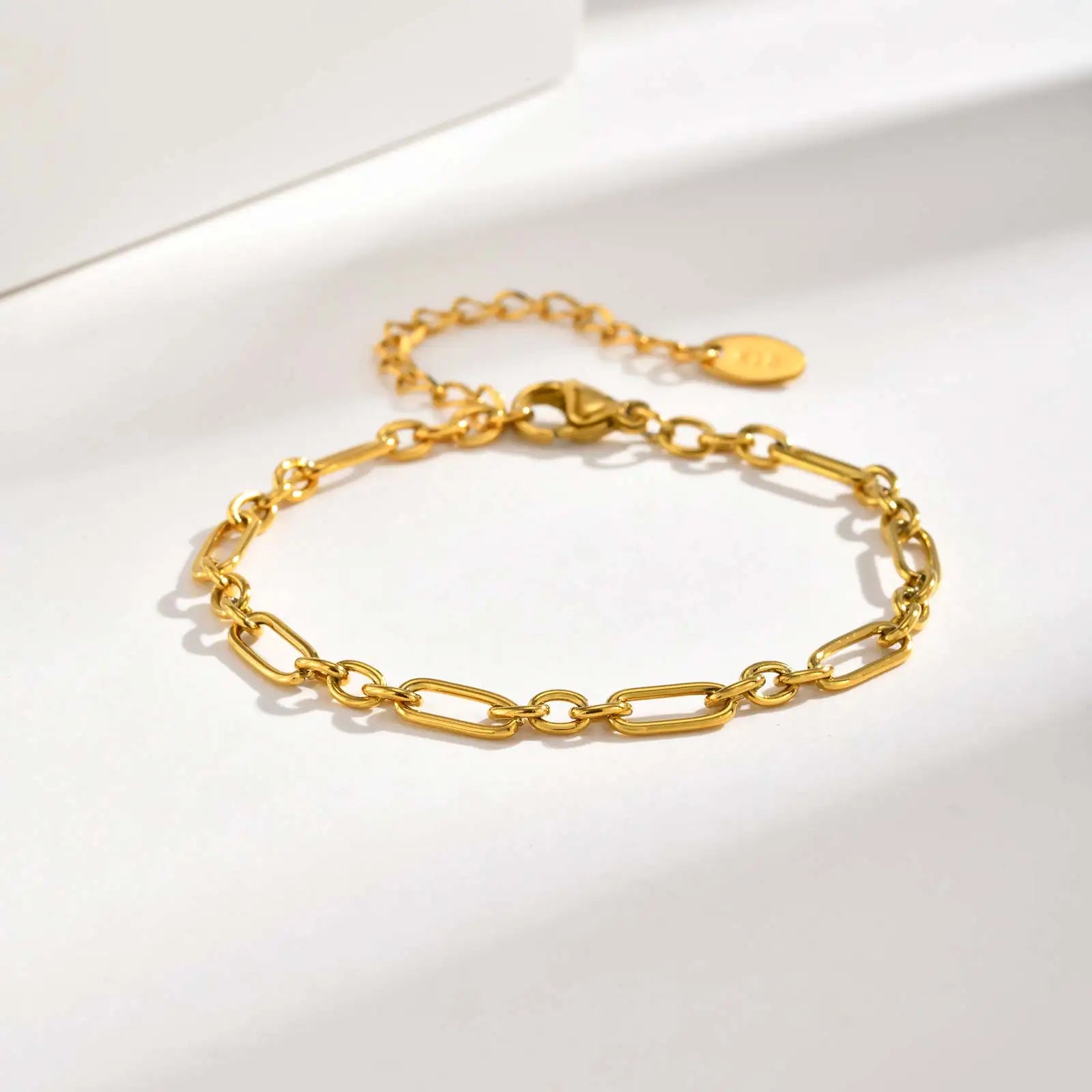 Fashion Paper Clip Chain Bracelet for Women,Stainless Steel Link Chain Bracelets,Trendy Geometric Handmade Chain Accessories