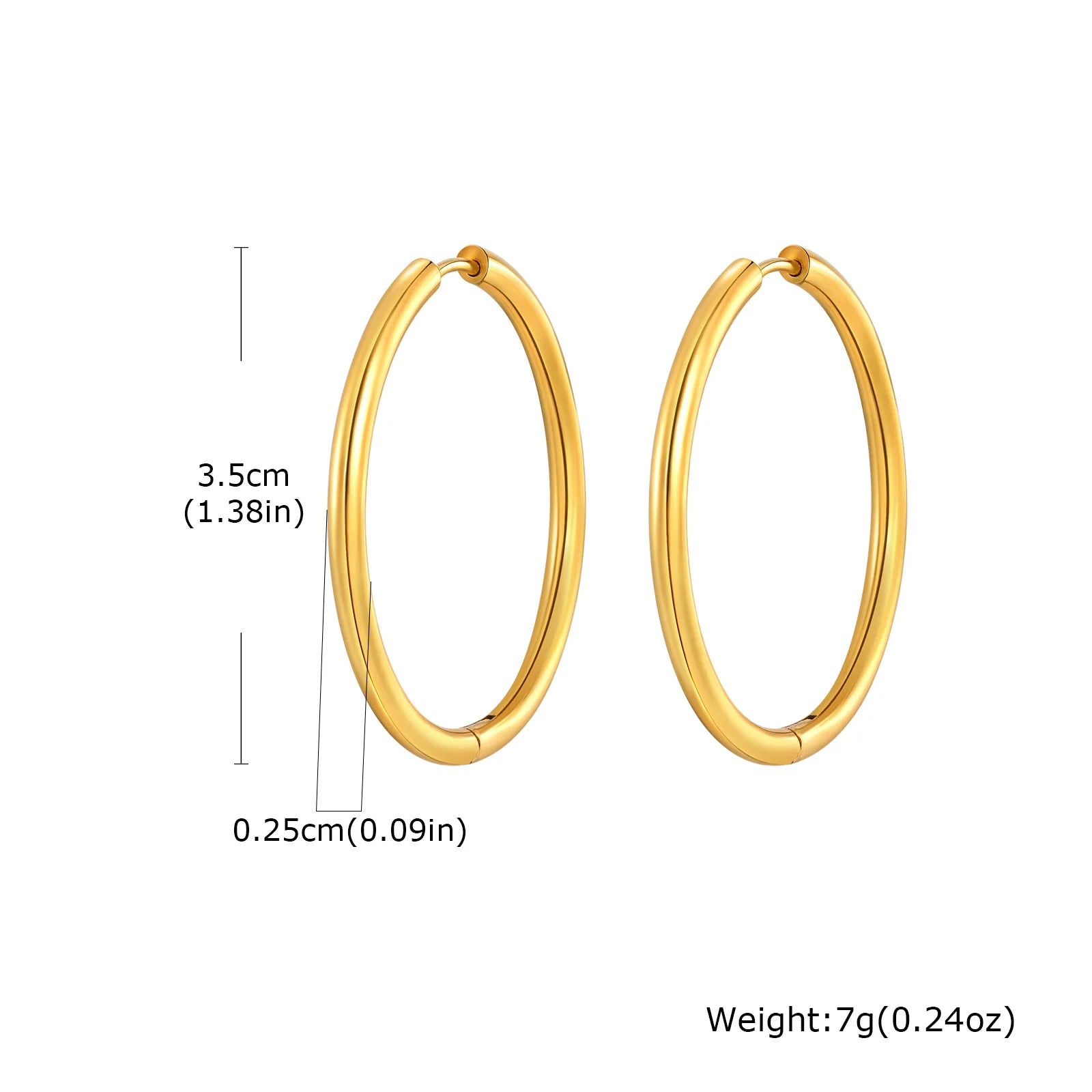 Minimalist Circle Hoop Earrings for Women,Stainless Steel Gold Color Cartilage Ear Bone Piercing Round Earrings,Classic Jewelry