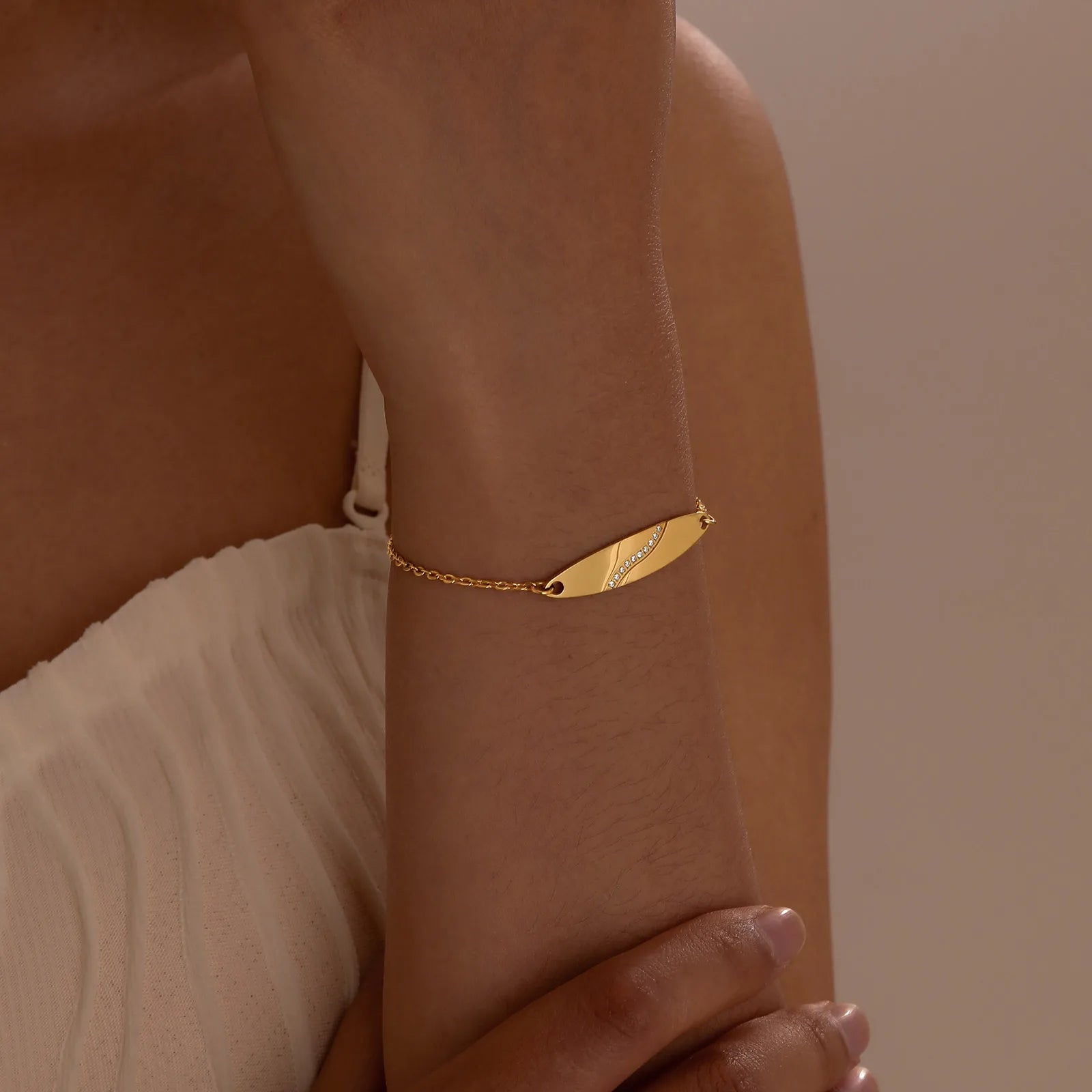 Couple Name Date Customized Bracelet,Zircon Surfboard Engrave Bracelets for Lovers,Personalized Birthday Anniversary Record