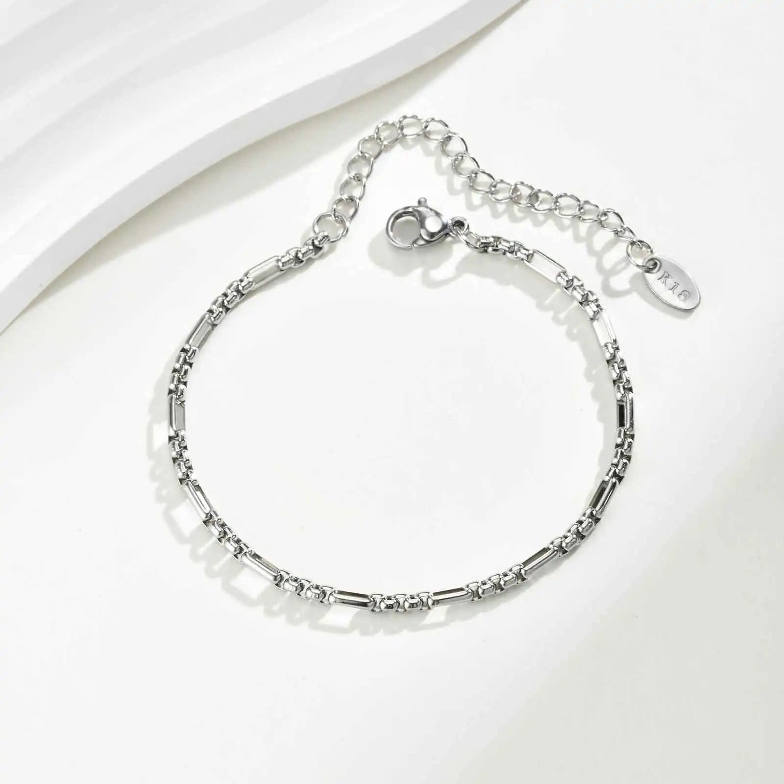 Minimalist Square Chain Bracelet for Women,Stainless Steel Waterproof Link Bracelets,Fashion Jewelry Gifts