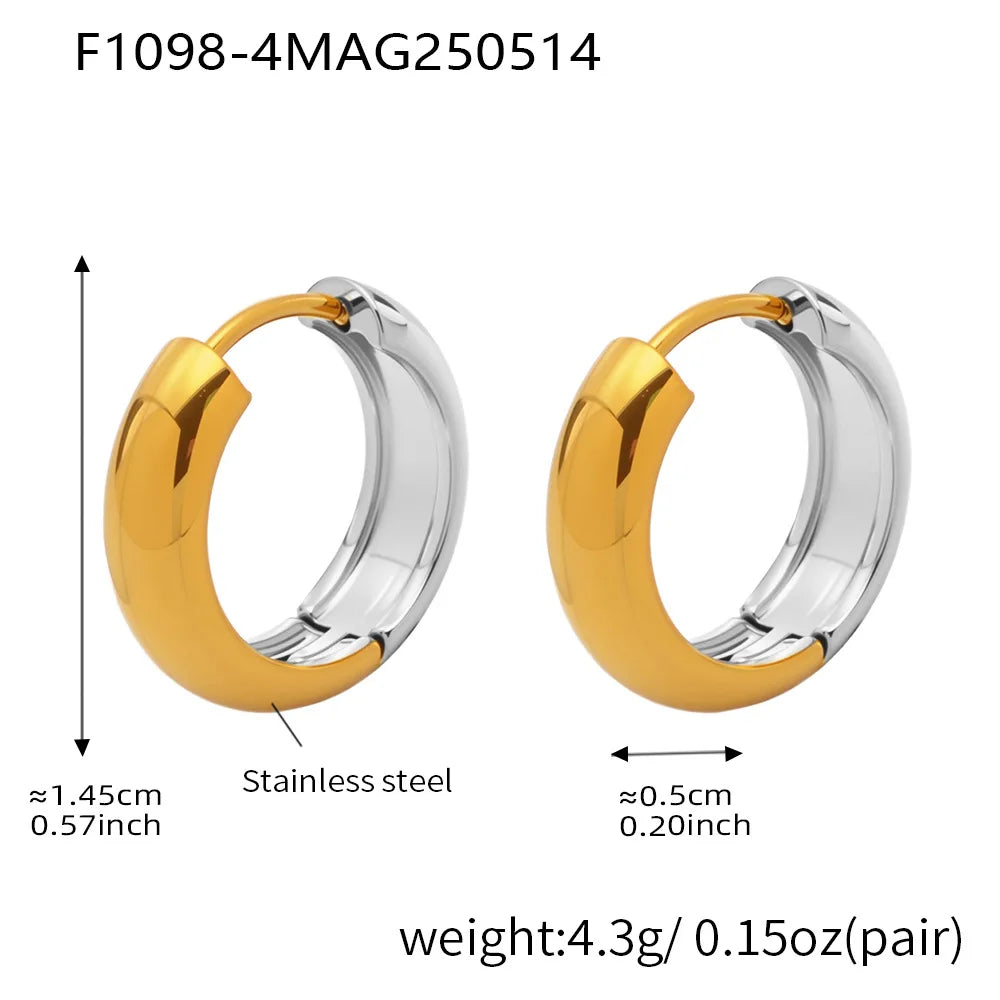 Nivora 18K Gold Plated Polished Smooth Women Hoop Earrings High Quality Stainless Steel Hypoallergenic Earring For Women Jewelry