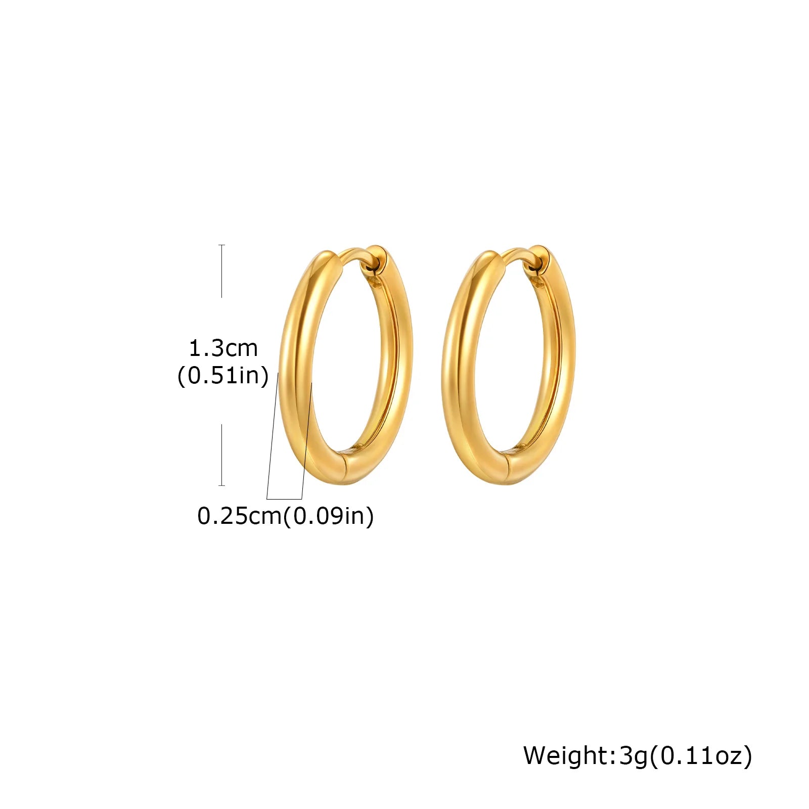 Minimalist Circle Hoop Earrings for Women,Stainless Steel Gold Color Cartilage Ear Bone Piercing Round Earrings,Classic Jewelry
