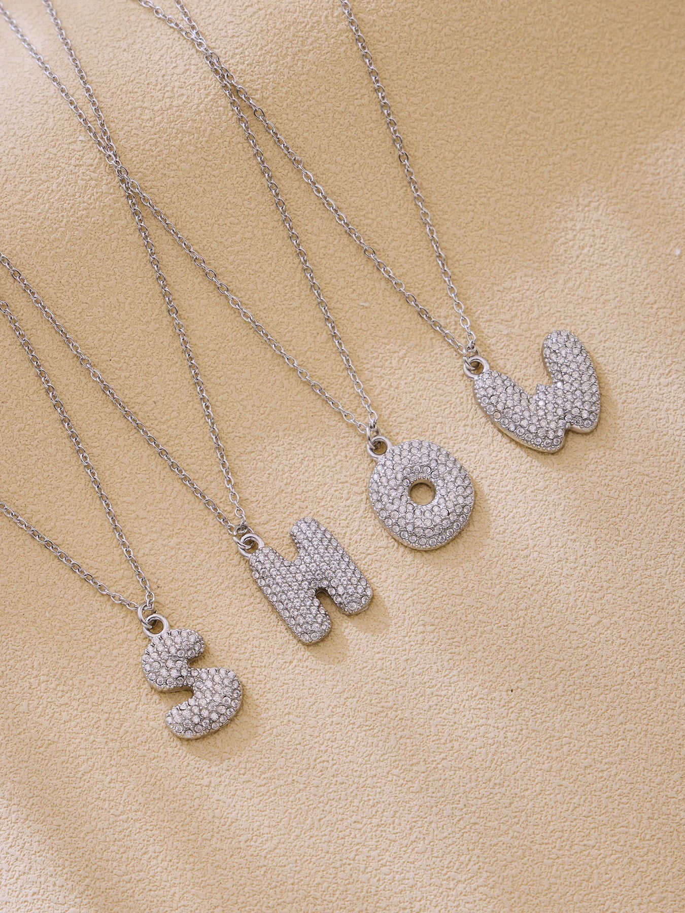 Nivora Stainless Steel 26 Alphabet Cubic Zircon Dumpy Pendant Necklace For Women PVD Gold Plated Link Chain Choker Jewelry