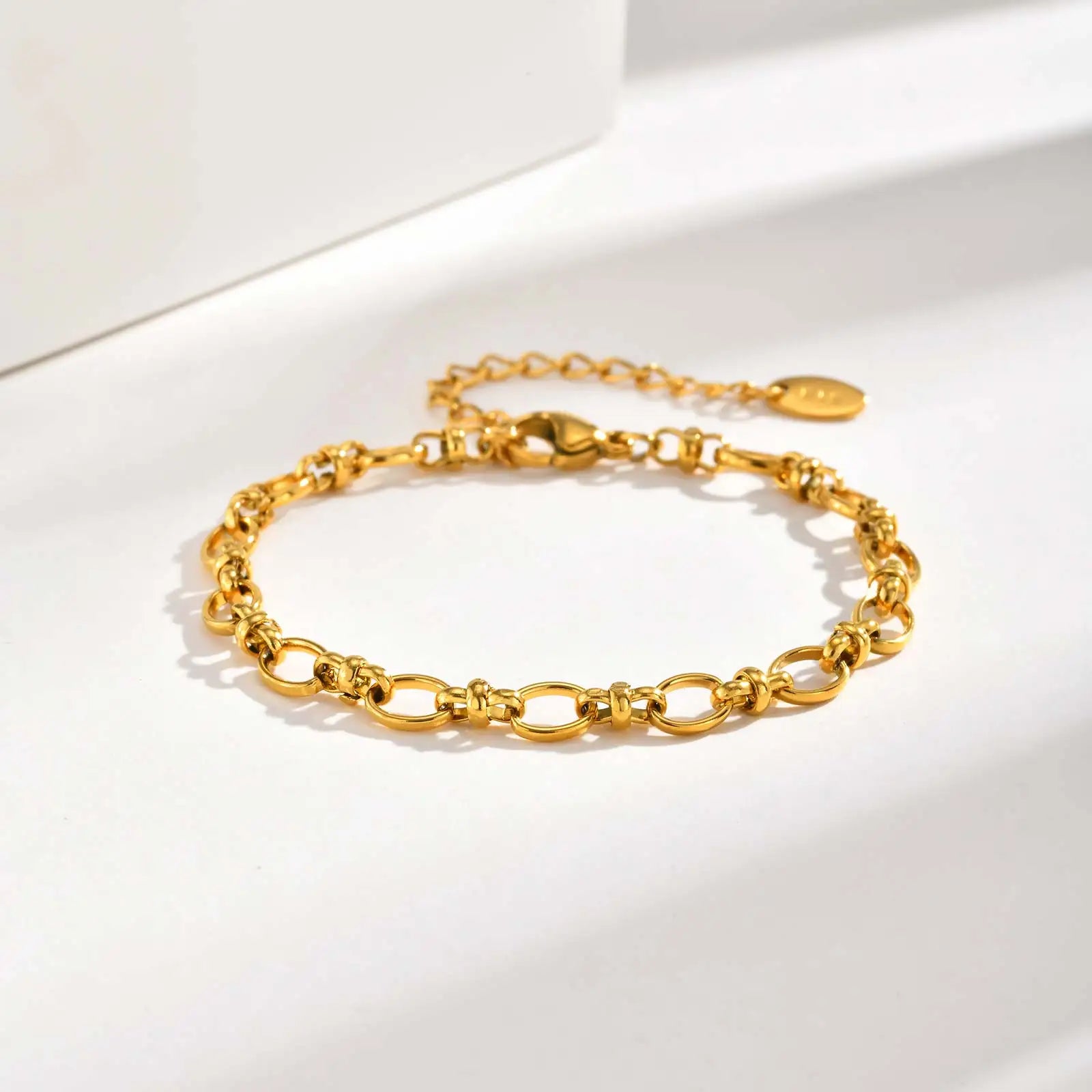 Fashion Paper Clip Chain Bracelet for Women,Stainless Steel Link Chain Bracelets,Trendy Geometric Handmade Chain Accessories