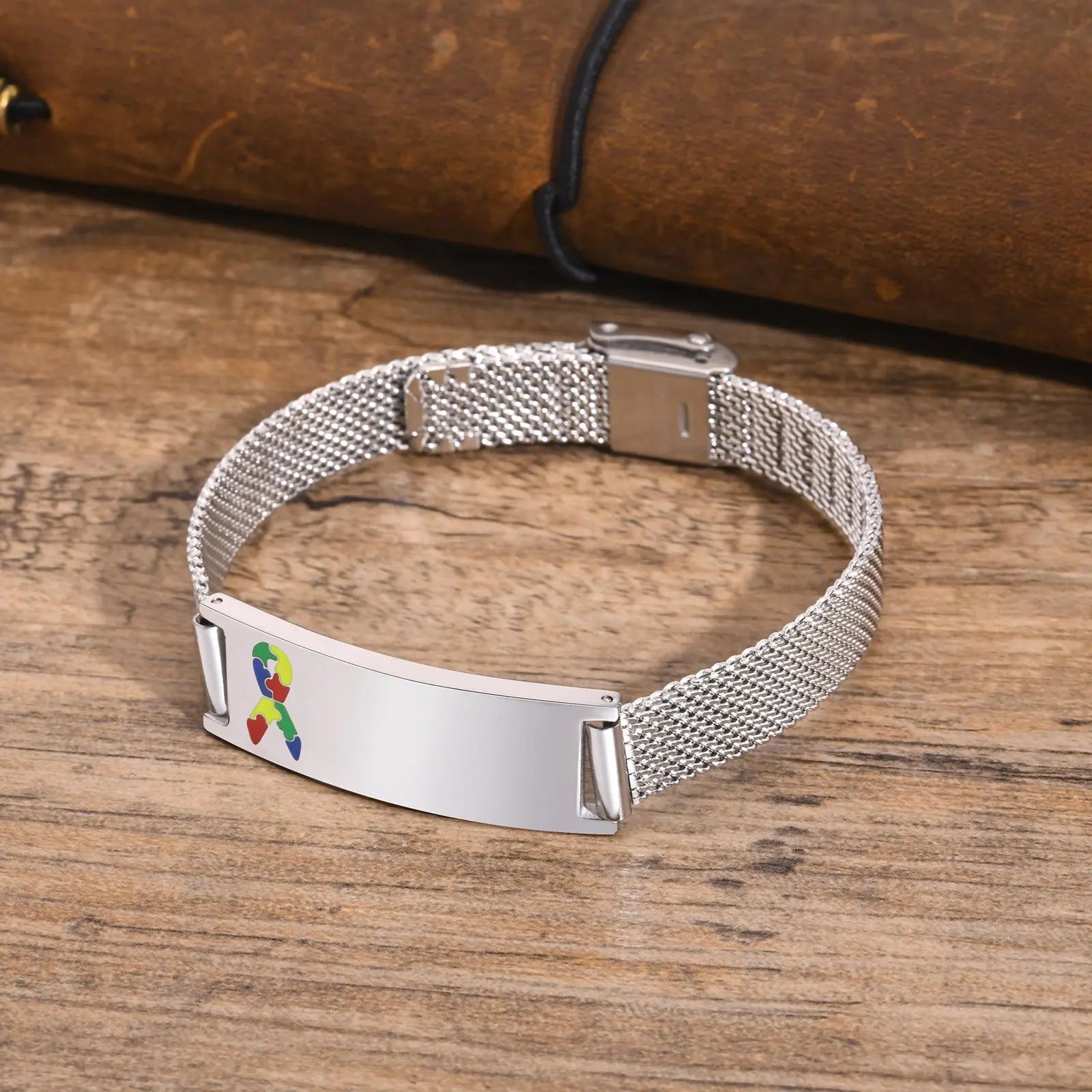 Stainless Steel ID Medical Bracelets with Medical LOGO, Autism Bracelets, Jewelry Gifts