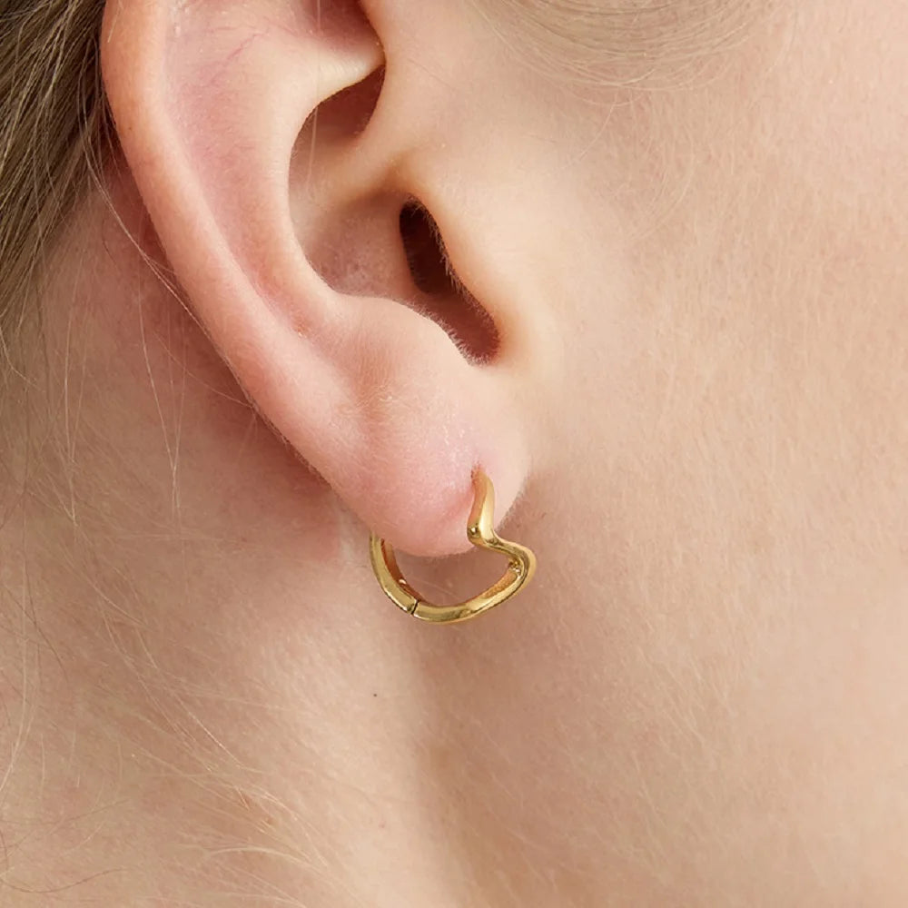 Uworld Minimalist Irregular Wave Earrings 18K PVD Stainless Steel Gold Color Line Irregular Earrings Women's Jewelry