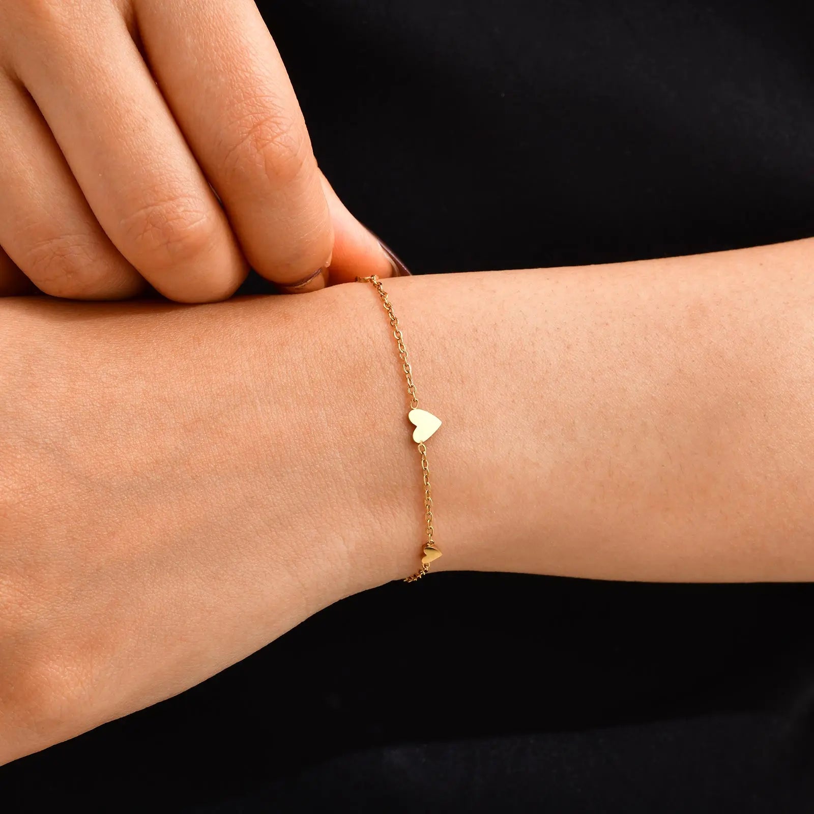 Stainless Steel Flat Rolo Chain Heart Bracelet for Women,Blade Chain Bracelets with Butterfly Accessories,Fashion Jewelry Gift