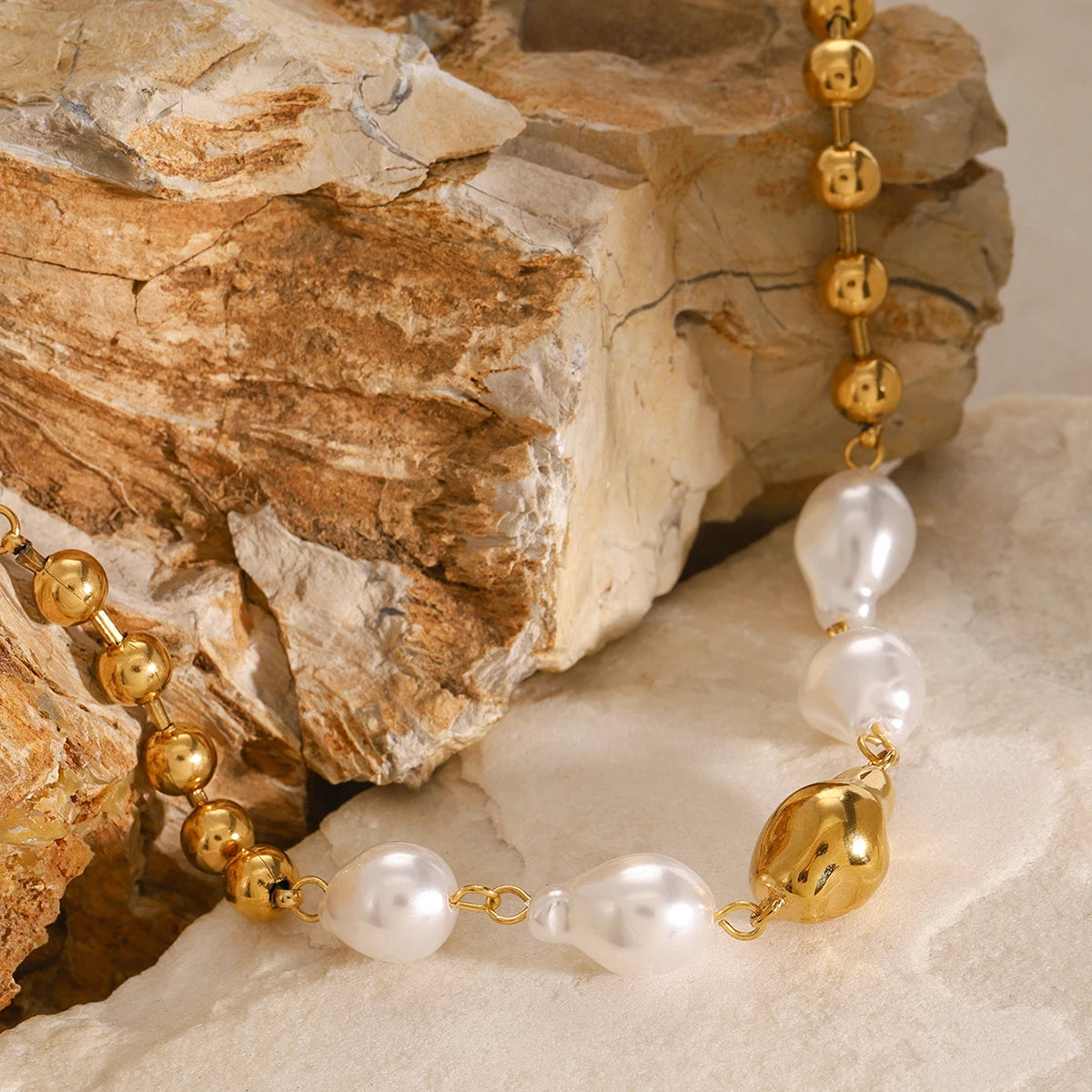 Uworld Minimalist Dainty Pearl Bracelet Gold Color Bead Chain Women's Jewelry Gift Wedding Jewelry Bridesmaid Gift