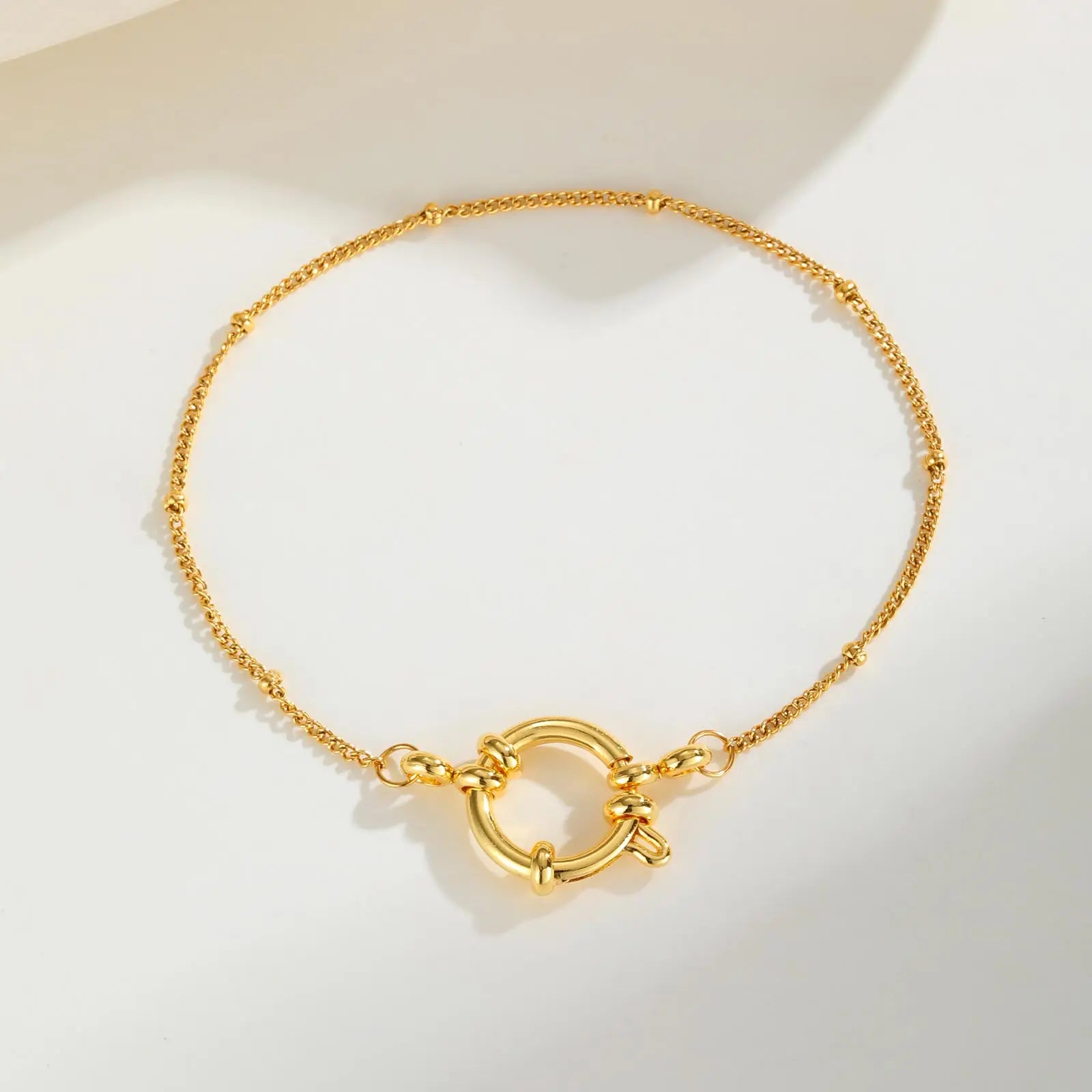 Exquisite Small Square Chain Bracelet for Women Girls, Gold Color Stainless Steel Bubble Buckle Bracelets,Fashion Jewelry Gifts