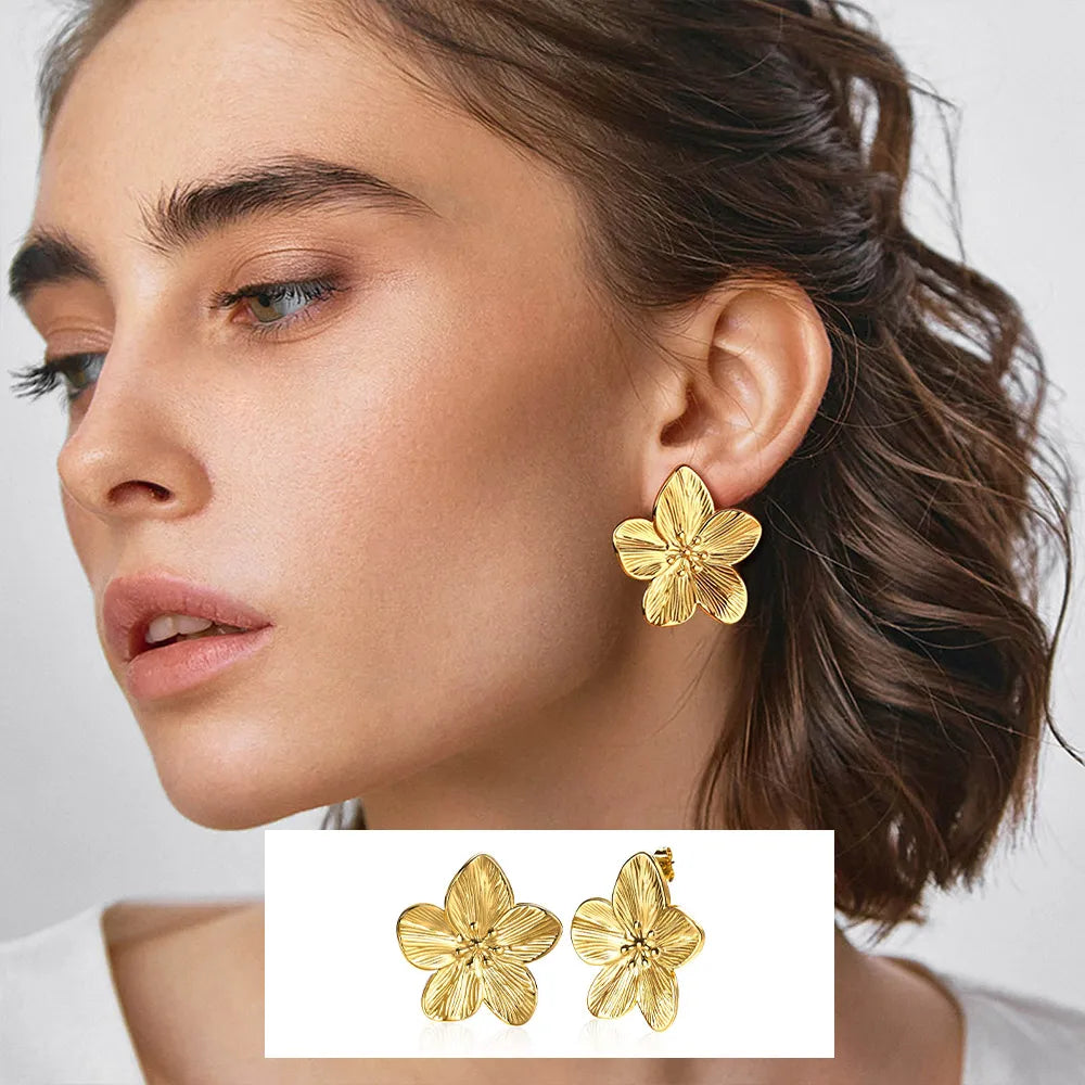 Unique U-Shape Hoop Earrings for Women, Stainless Steel Earring, Minimalist Statement Ball Piercing Ear Accessories