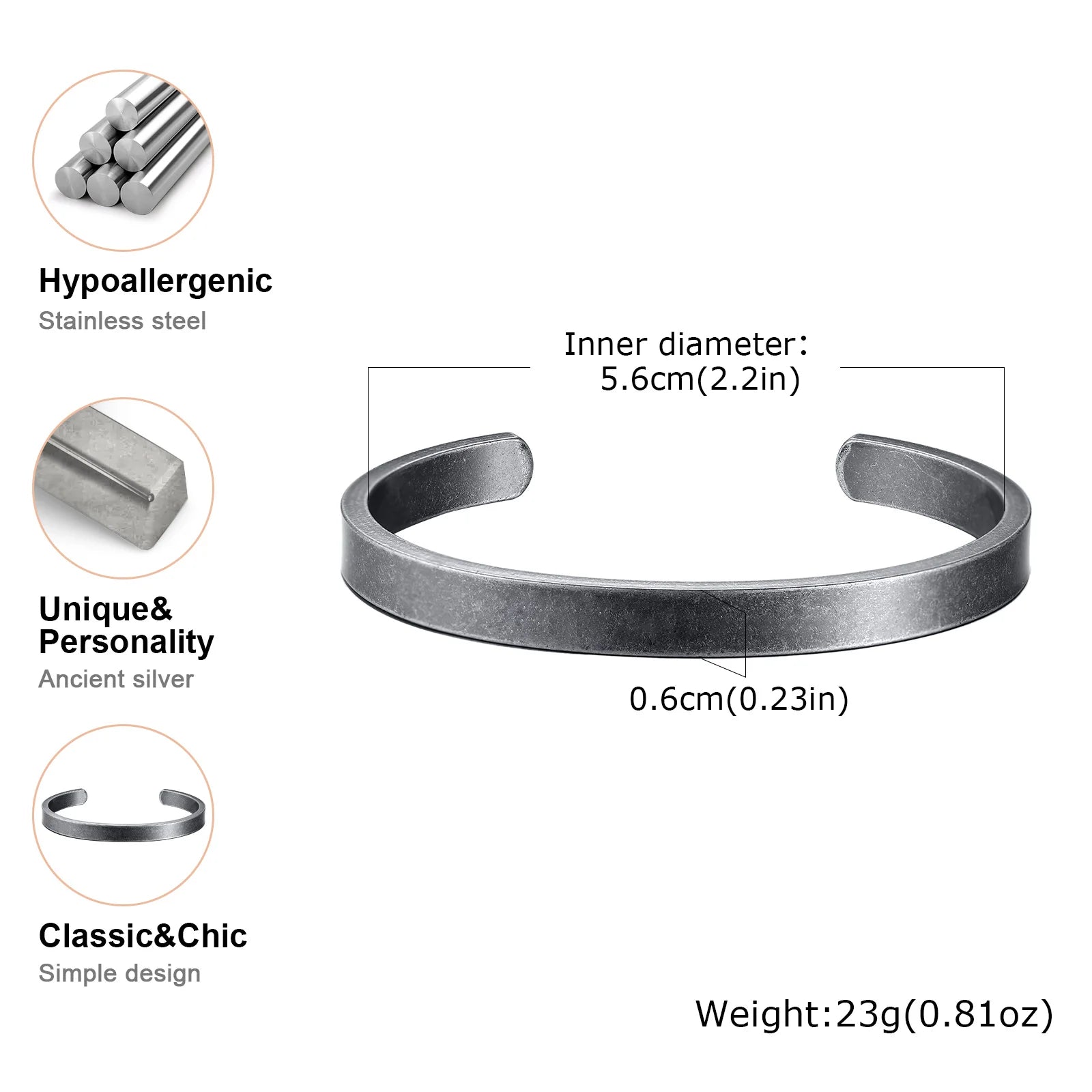 Stainless Steel ID Medical Bracelets with Medical LOGO, Autism Bracelets, Jewelry Gifts