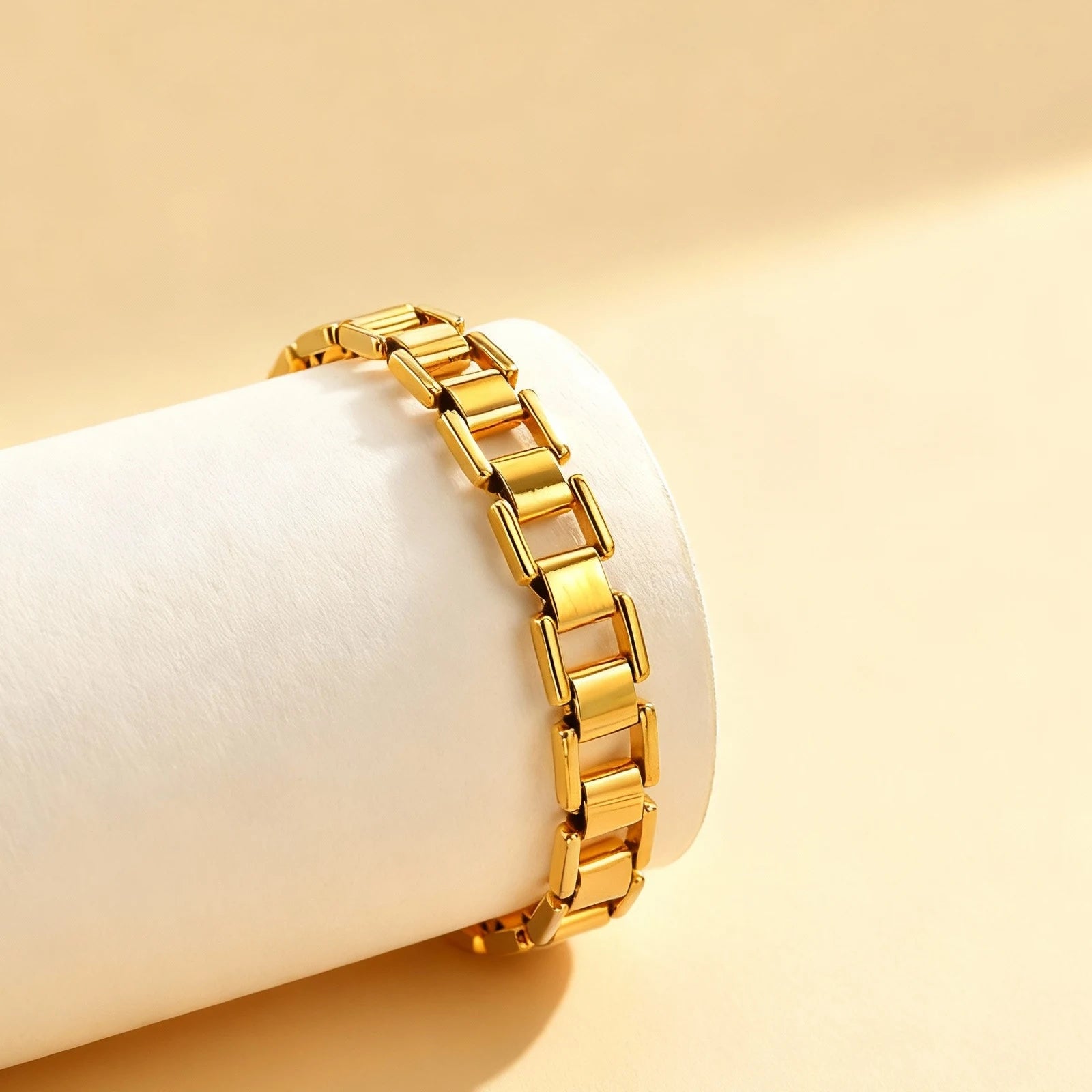 Fashion Women's Watch Strap Chain Bracelet Gold Plated Stainless Steel Chunky Link Chain Bracelets Punk Jewelry Gift