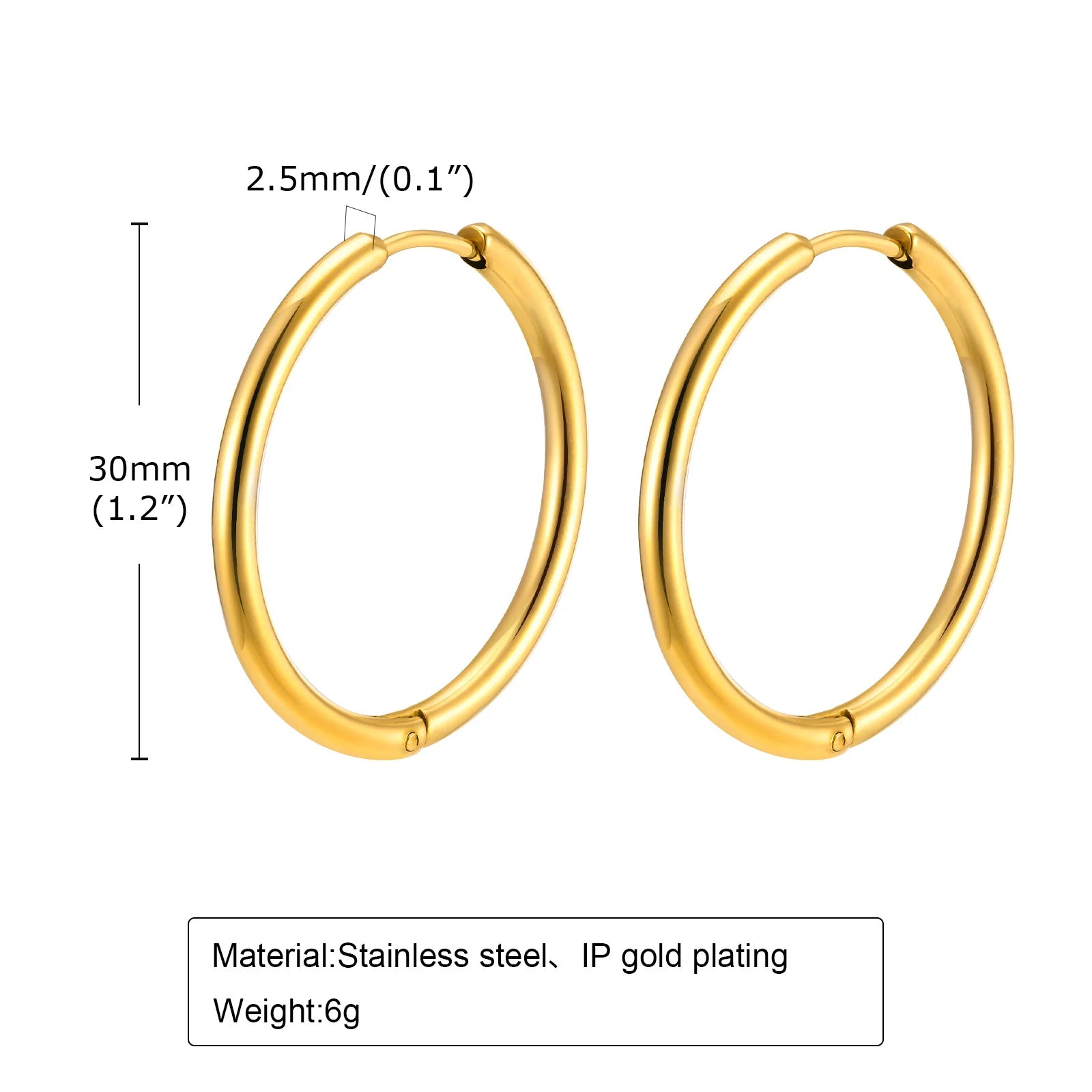 Minimalist Circle Hoop Earrings for Women,Stainless Steel Gold Color Cartilage Ear Bone Piercing Round Earrings,Classic Jewelry