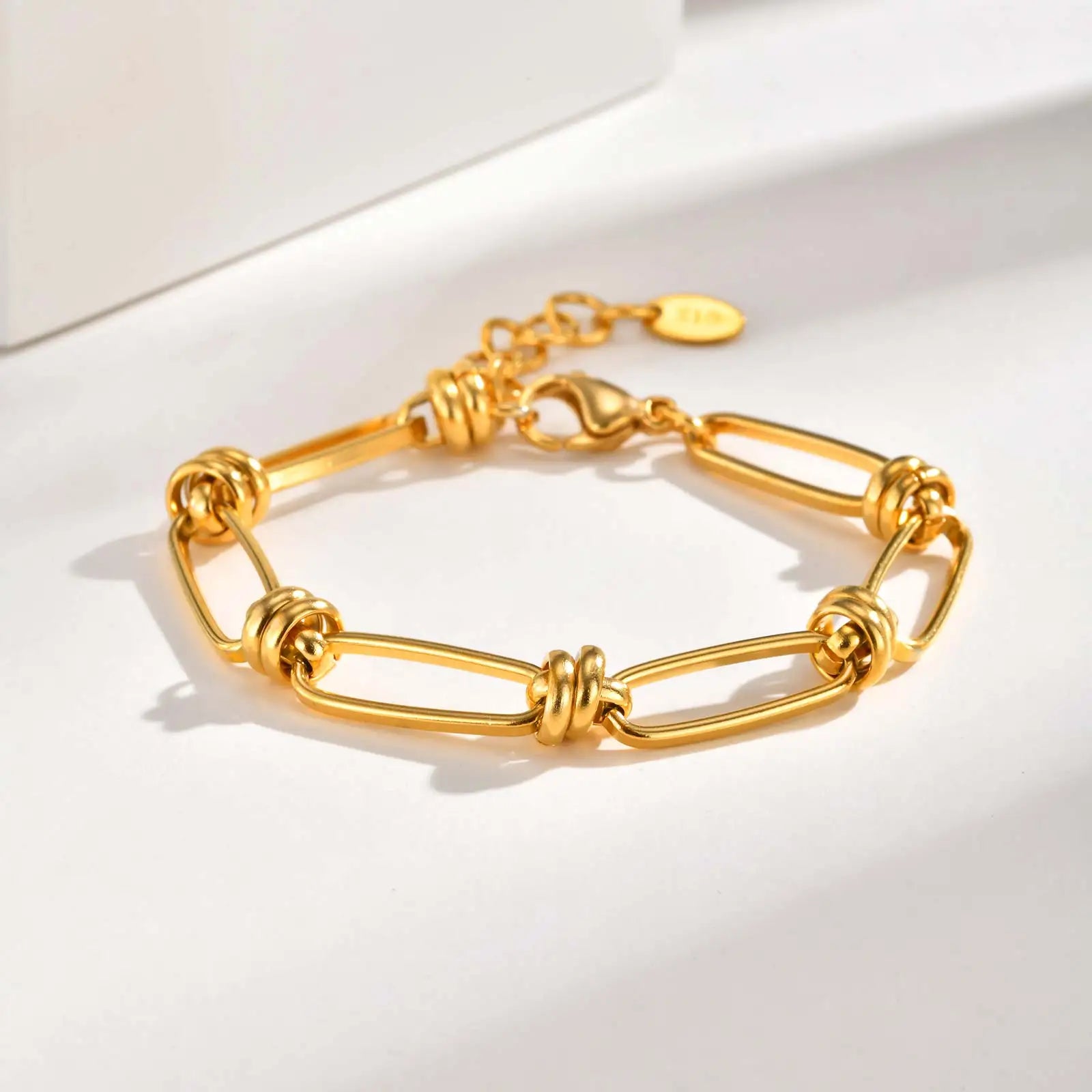 Fashion Paper Clip Chain Bracelet for Women,Stainless Steel Link Chain Bracelets,Trendy Geometric Handmade Chain Accessories