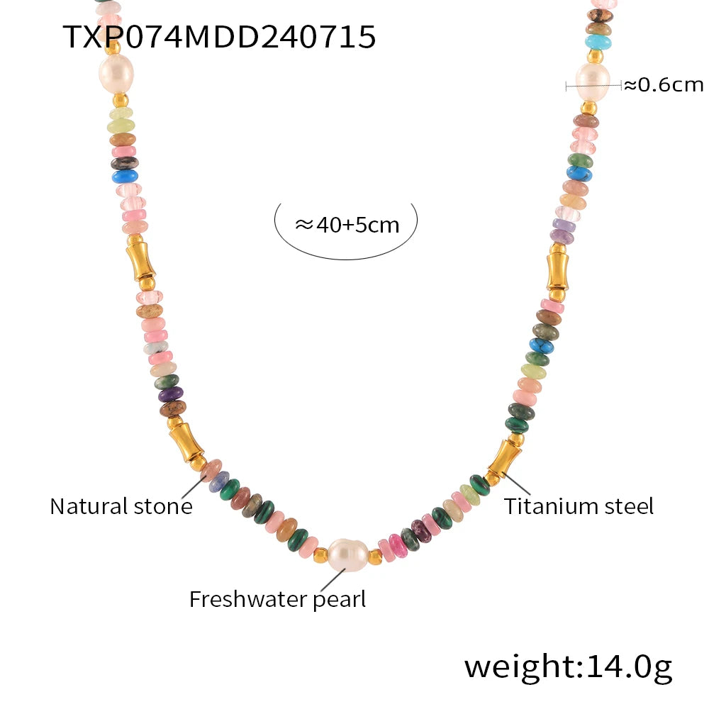 Nivora Irregular Freshwater Pearl Necklaces Bracelets For Women Stainless Steel Strand Beads Stone Choker Women Handmade Jewelry